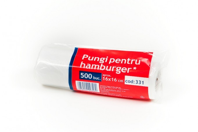 Pungi pentru hamburger, din HDPE, 16x16 cm