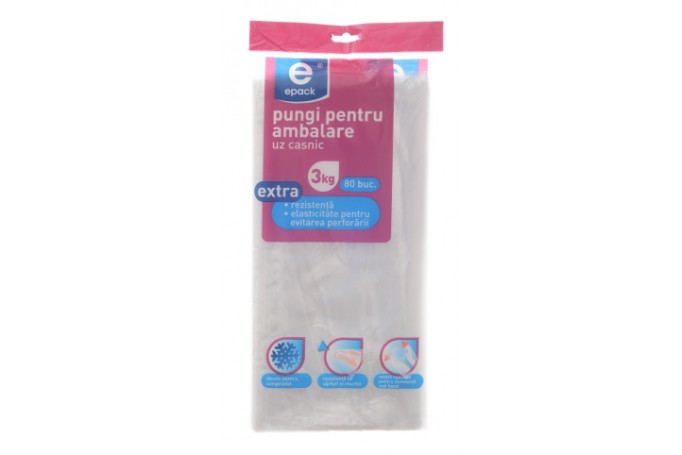 Epack, pungi LDPE 3 kg, pachet 80 buc