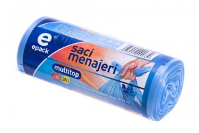 Epack, saci menajeri, LDPE, albastru, 35 L, închidere Multi Top