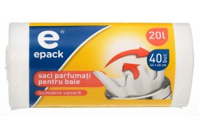 Saci albi parfumati 20 L pentru baie/40 buc, Epack