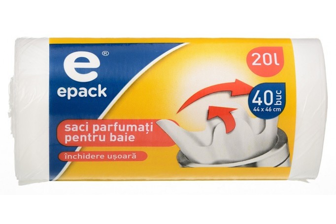 Saci albi parfumati 20 L pentru baie/40 buc, Epack
