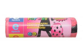 Saci cu snur pop-art 35 L, rola 20 buc, Epack